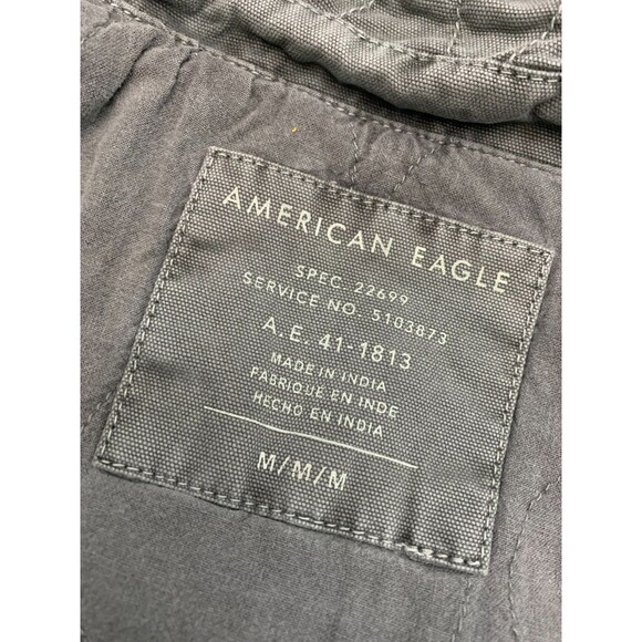 American Eagle Coat Womens M Barn Chore Military Hooded Anorak Parka Faux Fur - Picture 5 of 14